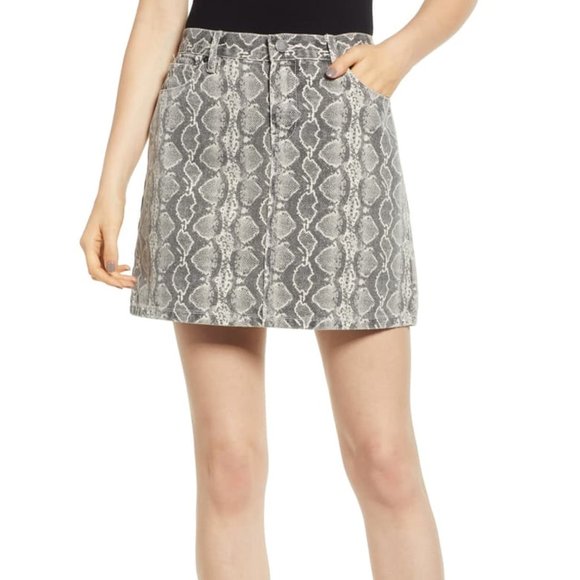 snake print denim dress